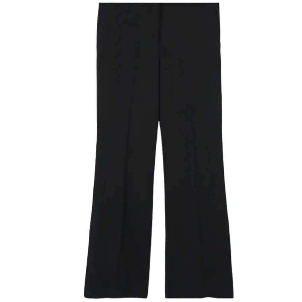 NWT! Mango MNG Back Slit Hems Flare Trousers In Black Size US 8 - Picture 2 of 12